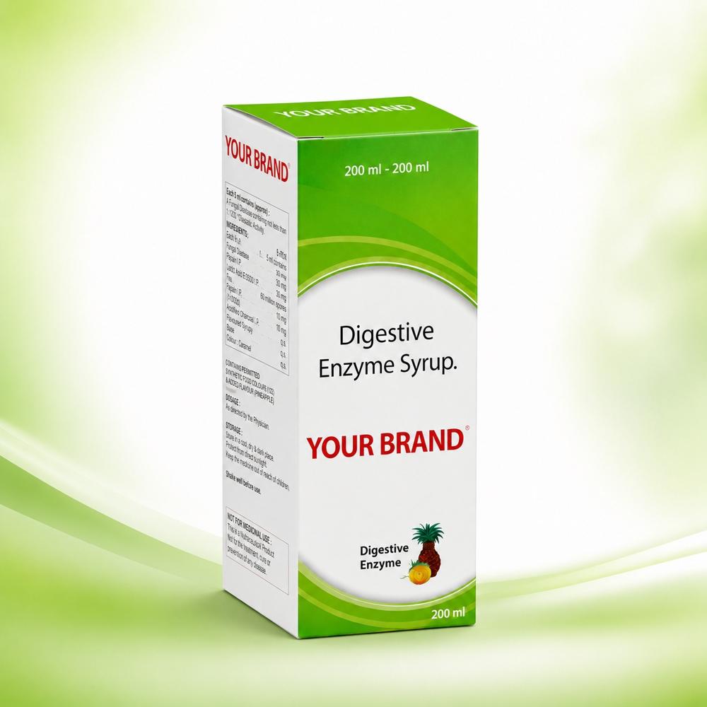 Digestive Enzyme Syrup - 200 Ml Liquid Formula | Enhances Digestion, Alleviates Digestive Disorders, Recommended Dosage As Per Doctor