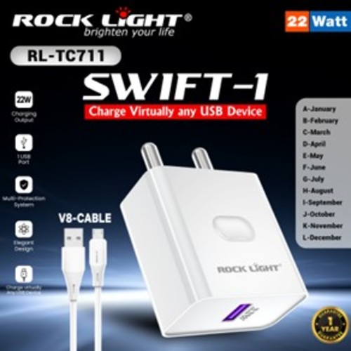 Rock Light Usb V8 Charger Rl-Tc711 - Features: Fast Charging