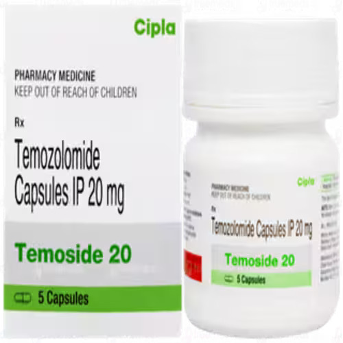 Temoside Temozolomide 20mg Capsule, Anti-Cancer Oncology Medicine