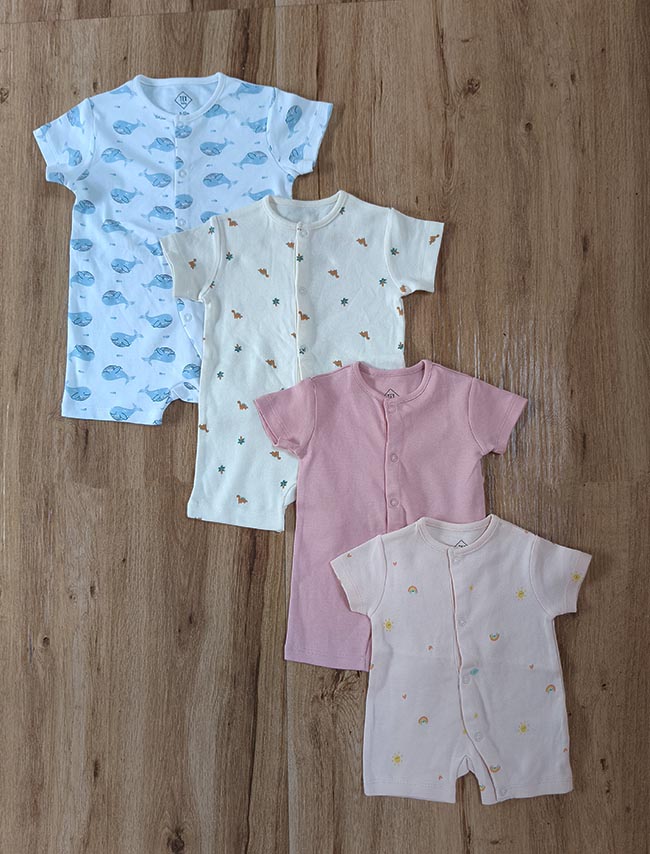 A31319 | tex Baby Printed Interlock Playsuits