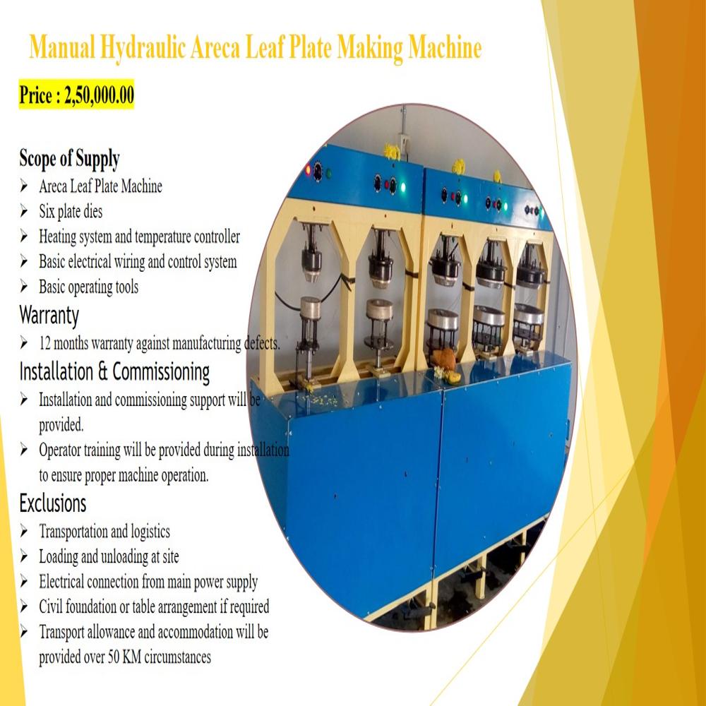 Manual Hydraulic Areca Leaf Plate Making Machine