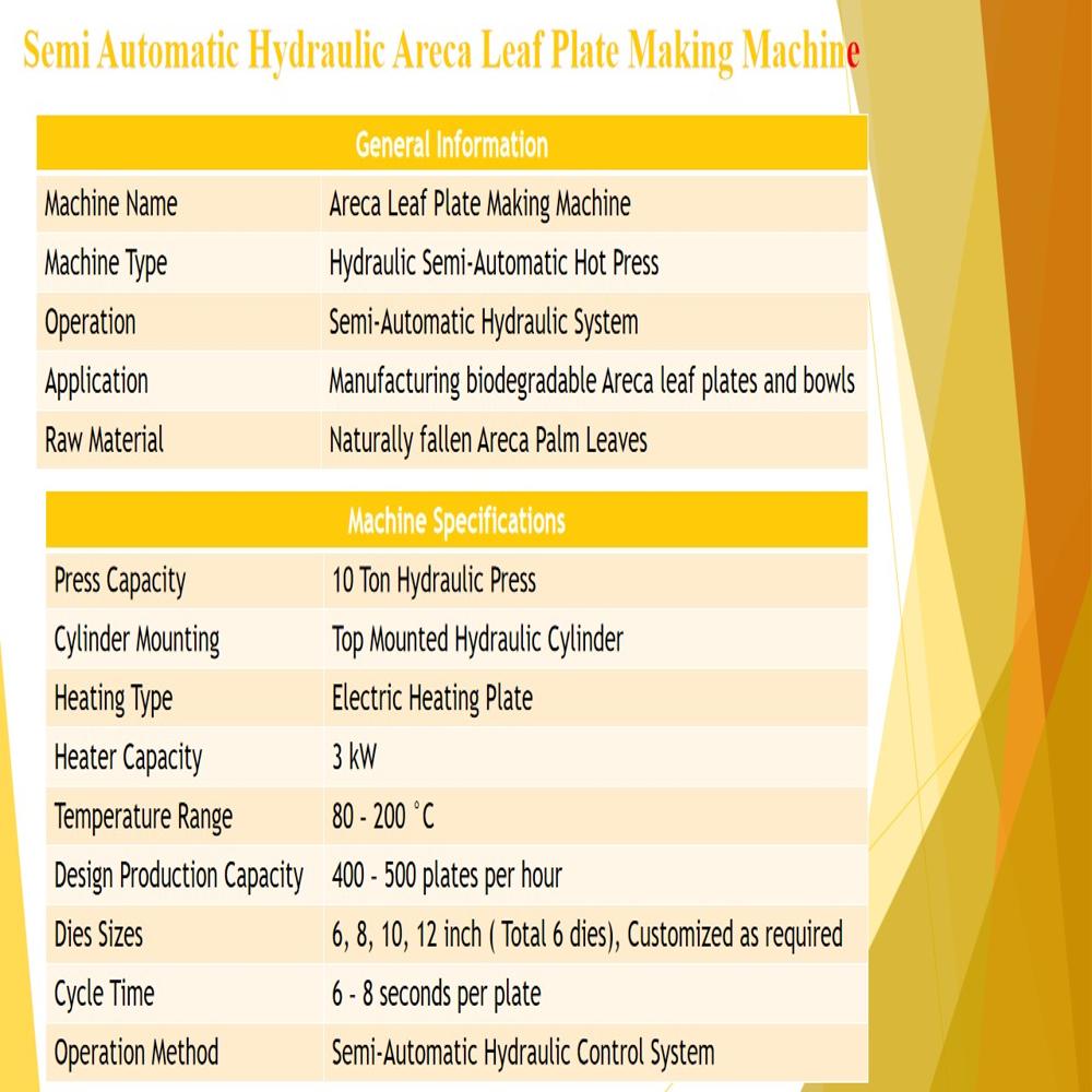 Areca Leaf Plate Making Machine Semi Automatic
