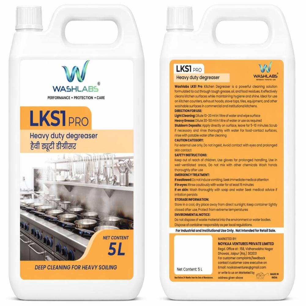 Washlabs Commercial Kitchen Degreaser 5l, Removes Tough Oil, Grease & Food Residue