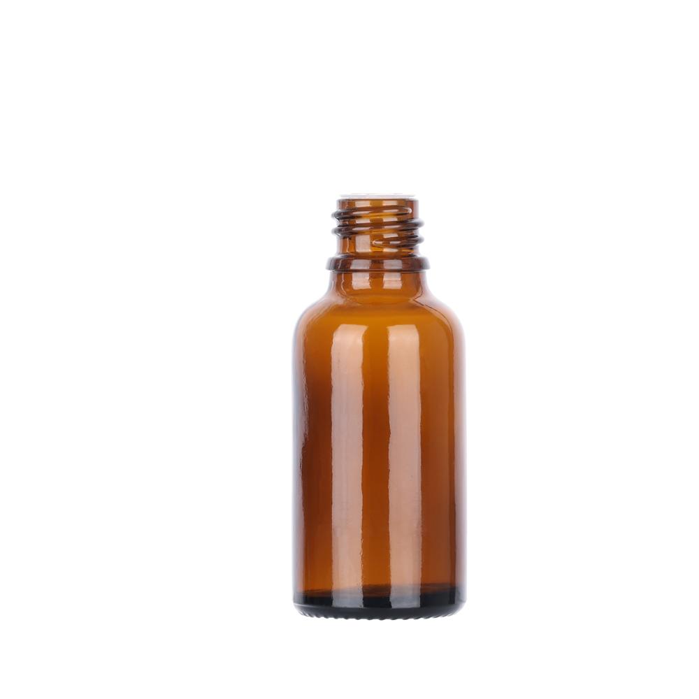 White Knurling Empty Glass Dropper Bottle
