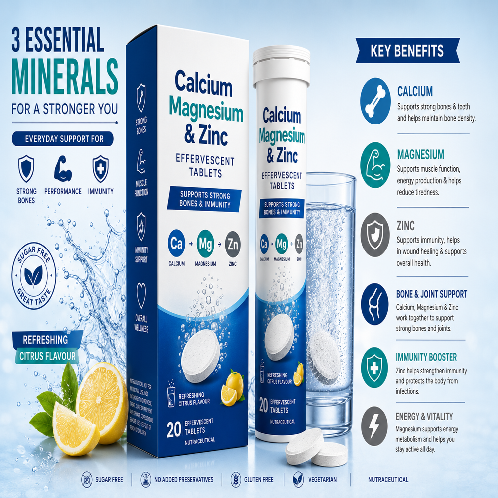 Calcium Magnesium And Zinc Effervescent Tablets