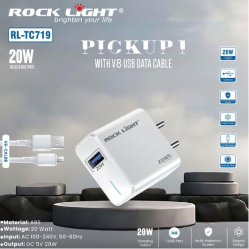 Rock Light Charger V8 Data Cable Rl-Tc719 - Features: Fast Charging