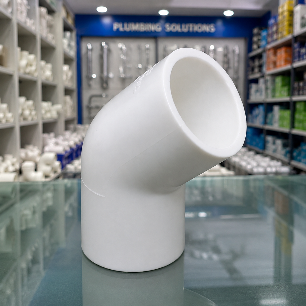 45 Degree Elbow - Color: Off-white