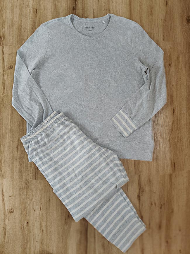 M11659 | Schiesser Mens Full Pant Set Pyjamas Assorted - Material: Cotton
