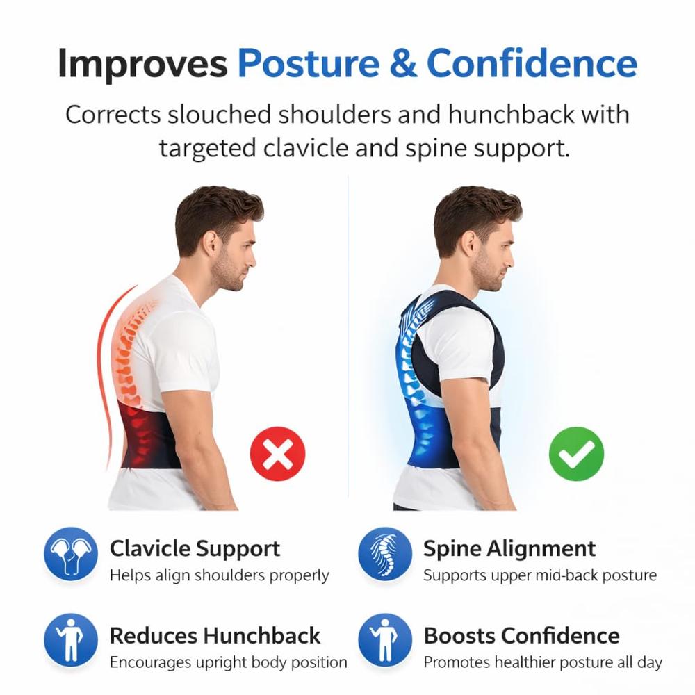 Adjustable Back Posture Corrector Belt for Spine Alignment & Pain Relief