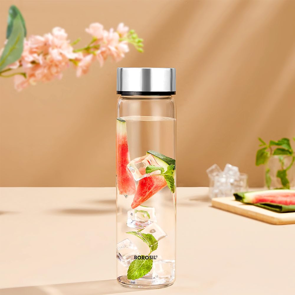 Borosil Pro Lunch Box Set, Microwave Safe Glass Containers (400ml x 3) + 550ml Glass Bottle | Leakproof Tiffin Set with Bag | Healthy Office Meals On-The-Go | Stay Organized & Stylish ITRN400GB500T