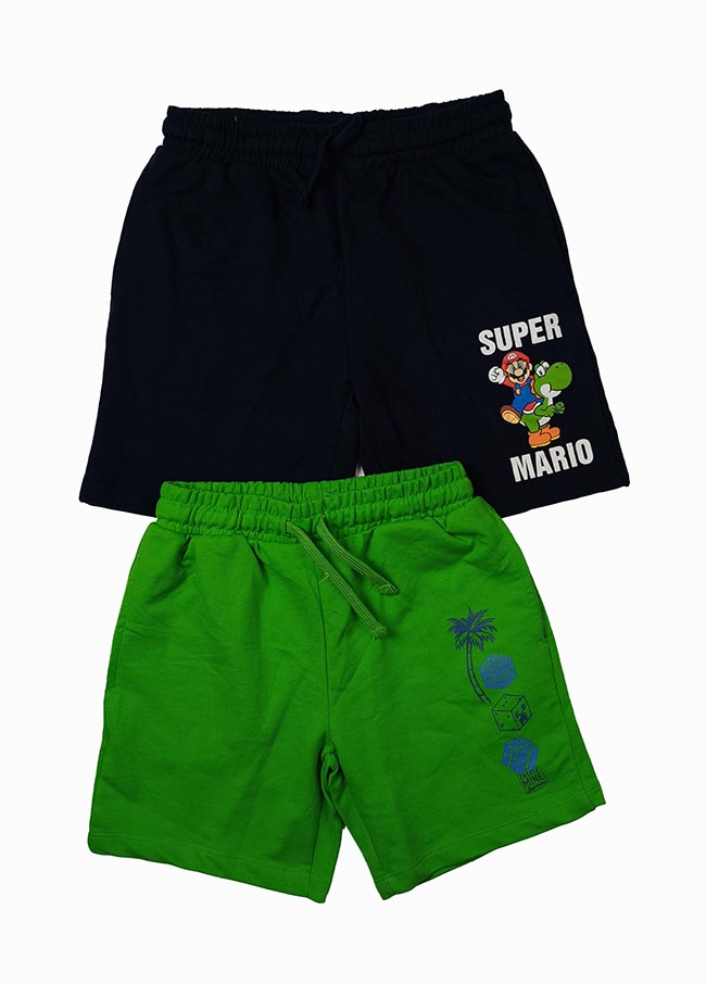 B16637 | MINECRAFT and SUPER MARIO Character Printed Boys Shorts