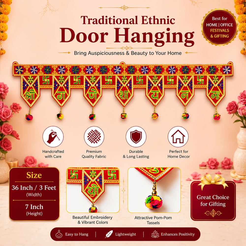 KRISHNA HANDLOOM Decorative Door Hanging for Home  L 6