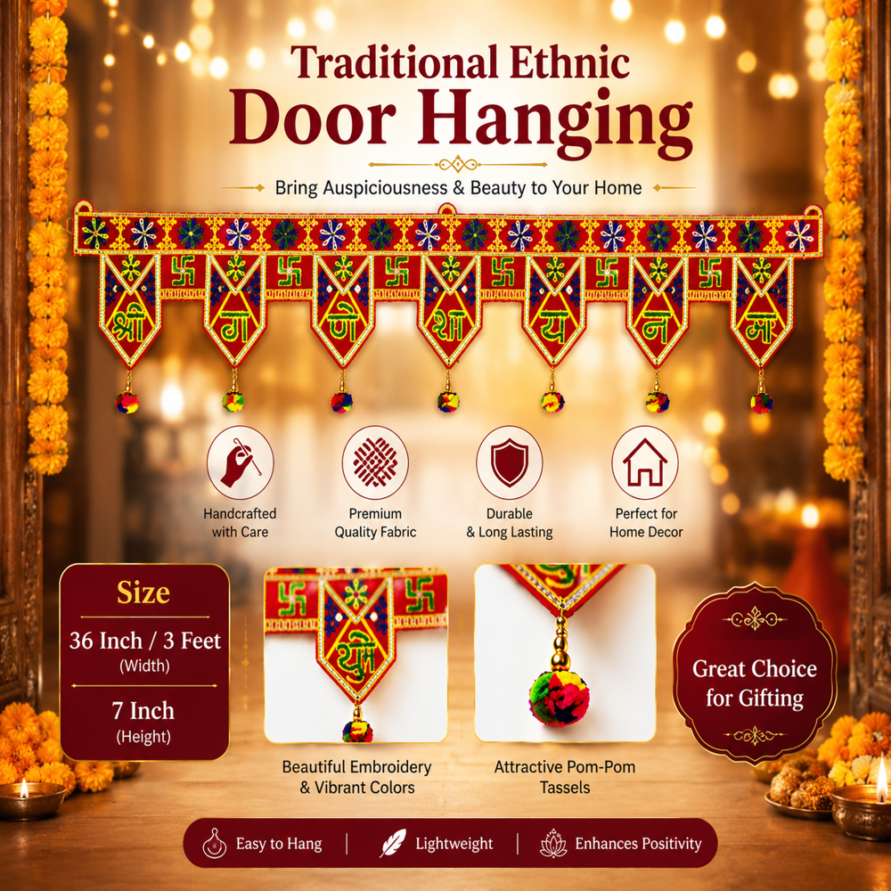 KRISHNA HANDLOOM Decorative Door Hanging for Home  L 6