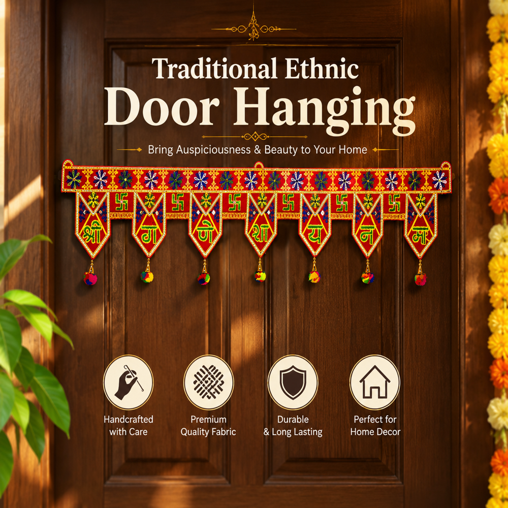 Krishna Handloom Attractive Decorative Indian Art L 7 - Color: Red