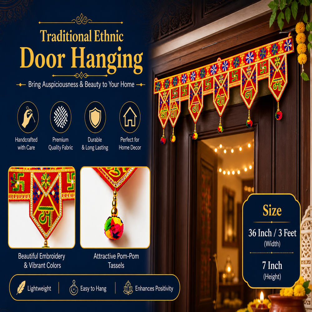 KRISHNA HANDLOOM Premium Decorative Festival Door Hanging L 8