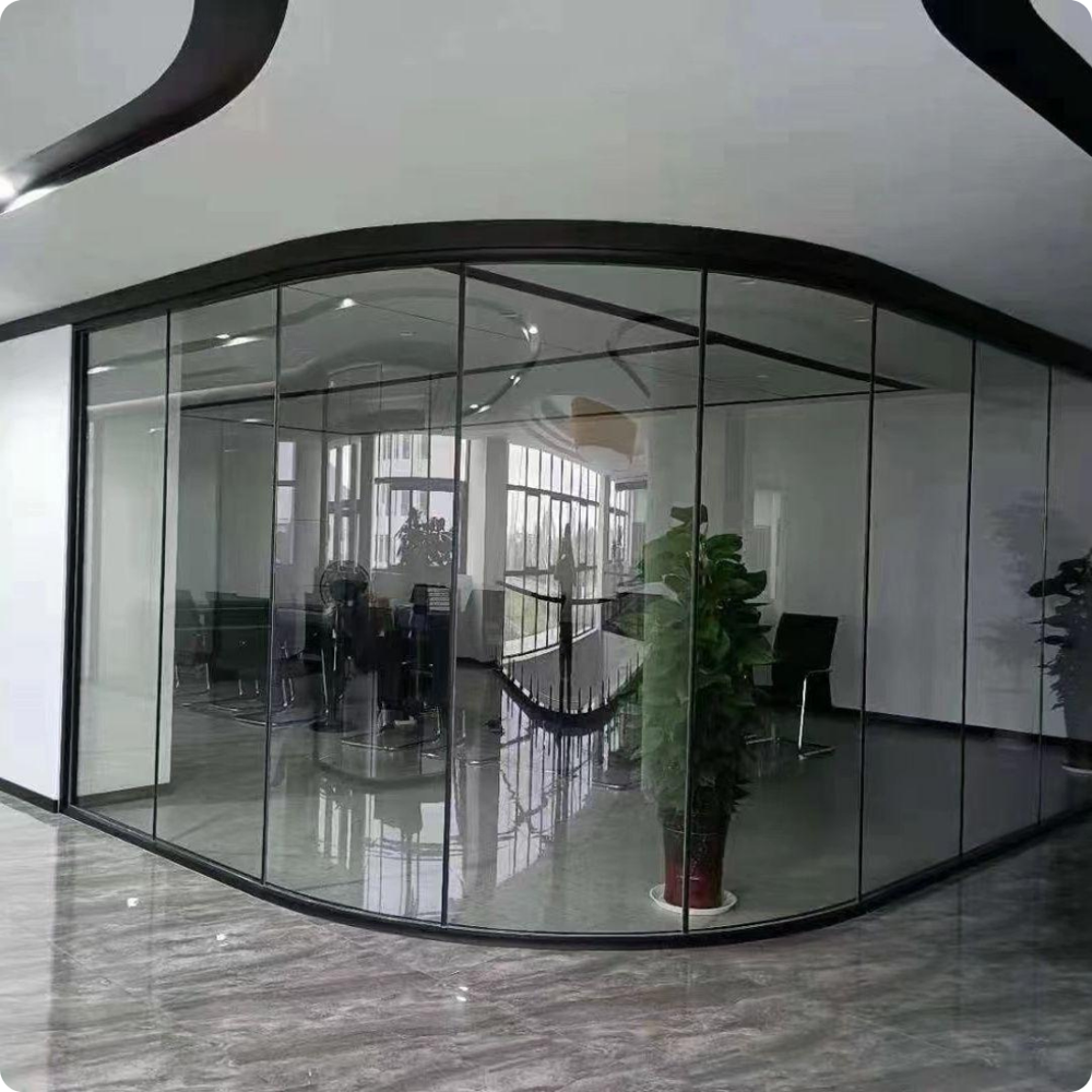 Bend Glass for Frame-less Partition