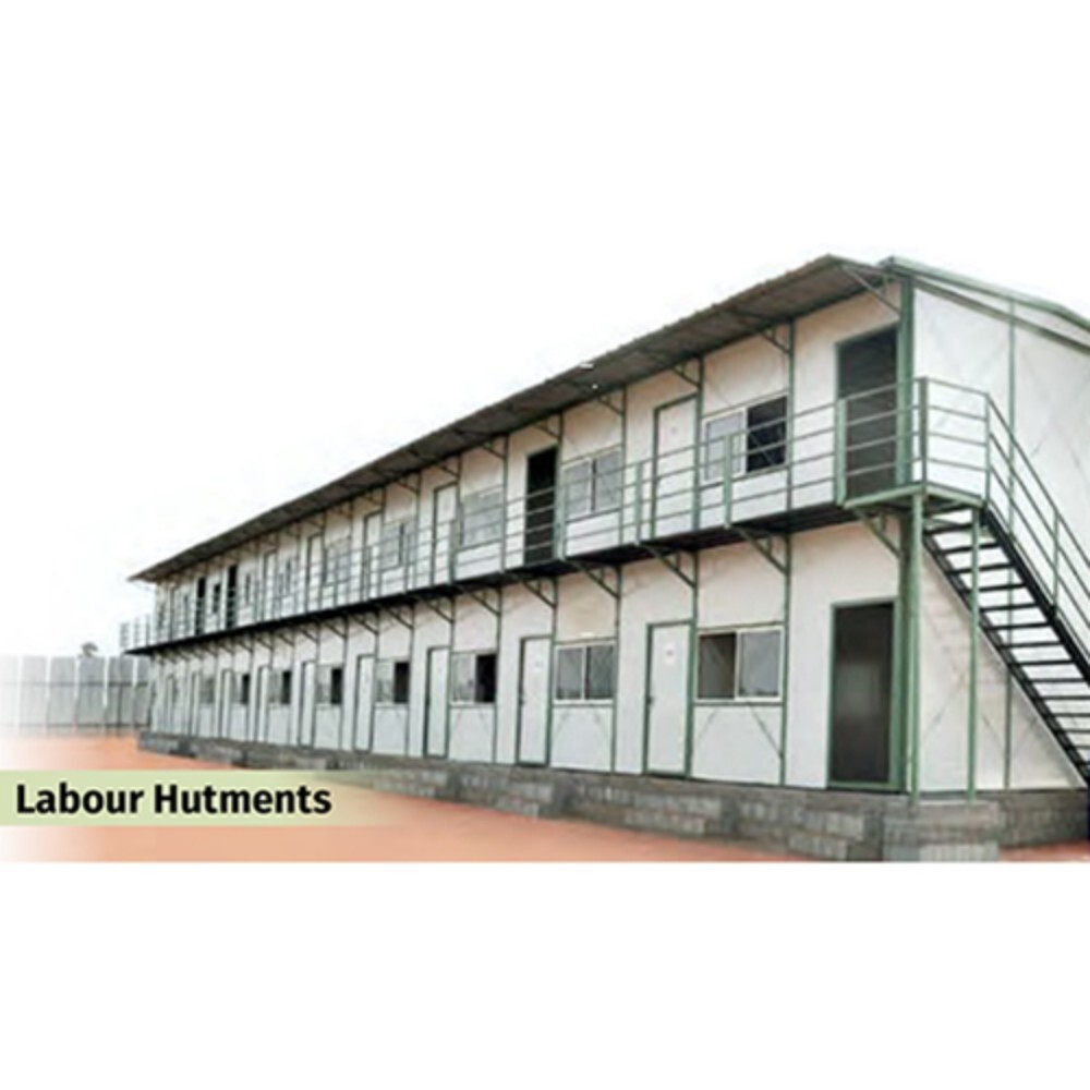 Labour Hutments Prefabricated Structure - Color: Blue & White / As Per Requirement