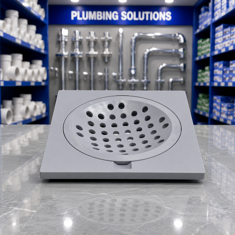 Square Jali - Pvc Round Connector, White Color, Male Connection, Warranty Included
