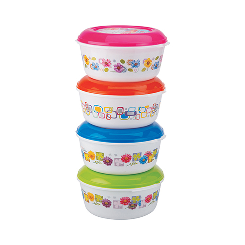 Super Classic Doordarshan Print Food Containers 4 Pcs Set