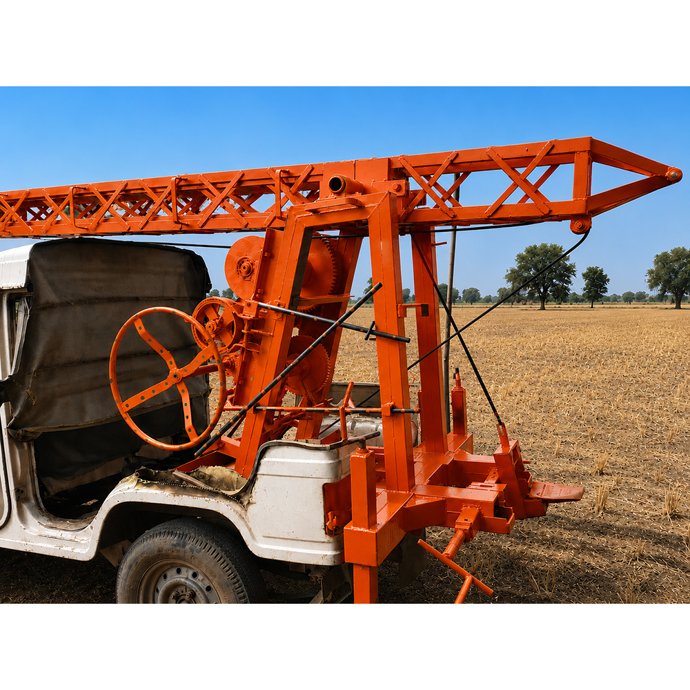 Jeep Mounted Borewell Pipe Pulling Machine