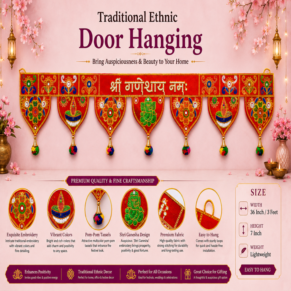 KRISHNA HANDLOOM Elegant Decorative Festival Wall Hanging M 2