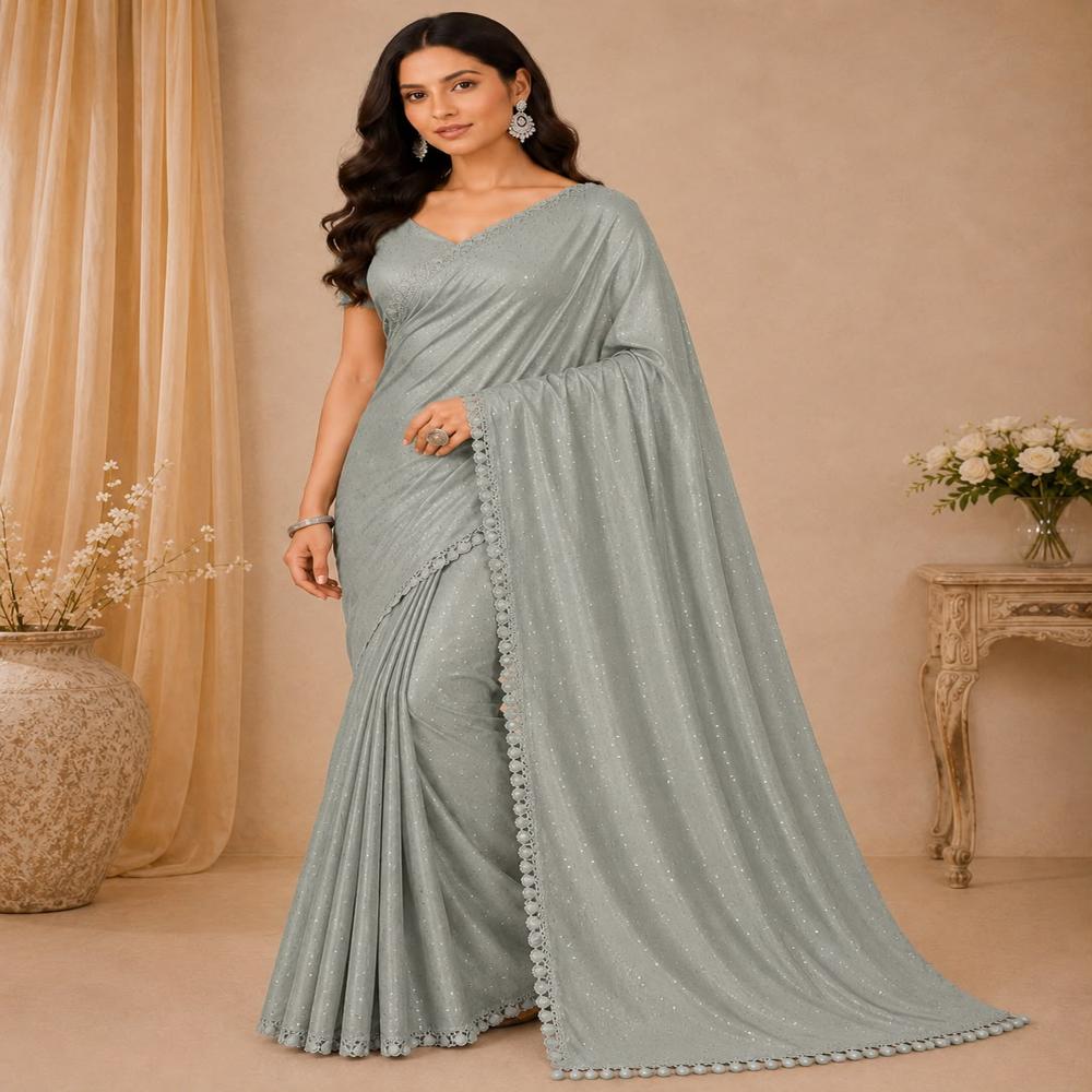 Women'S Mulberry Satin Saree For Occasions - Season: All Season