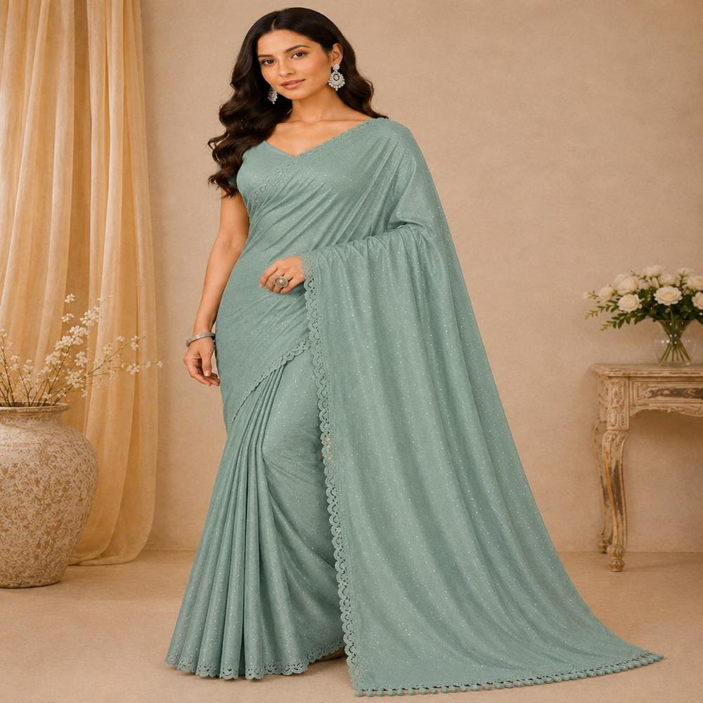 WOMEN'S MULBERRY SATIN SAREE FOR OCCASIONS