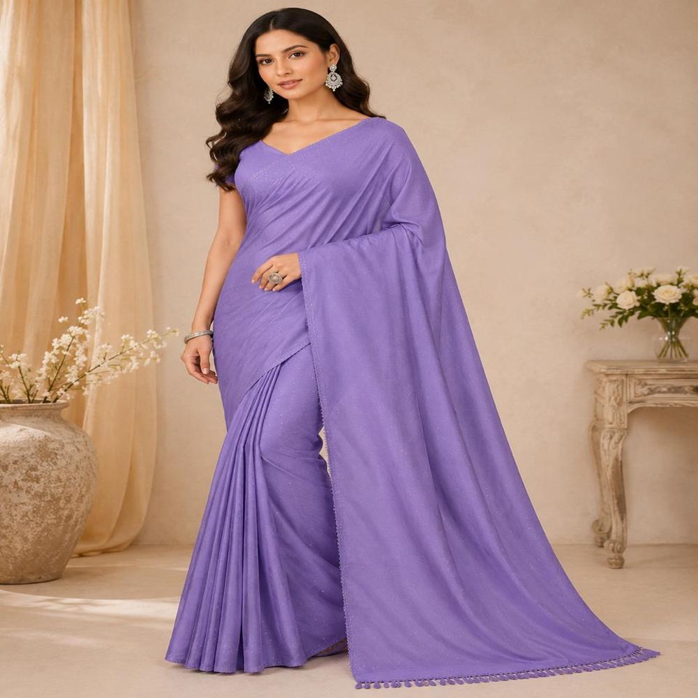 WOMEN'S MULBERRY SATIN SAREE FOR OCCASIONS