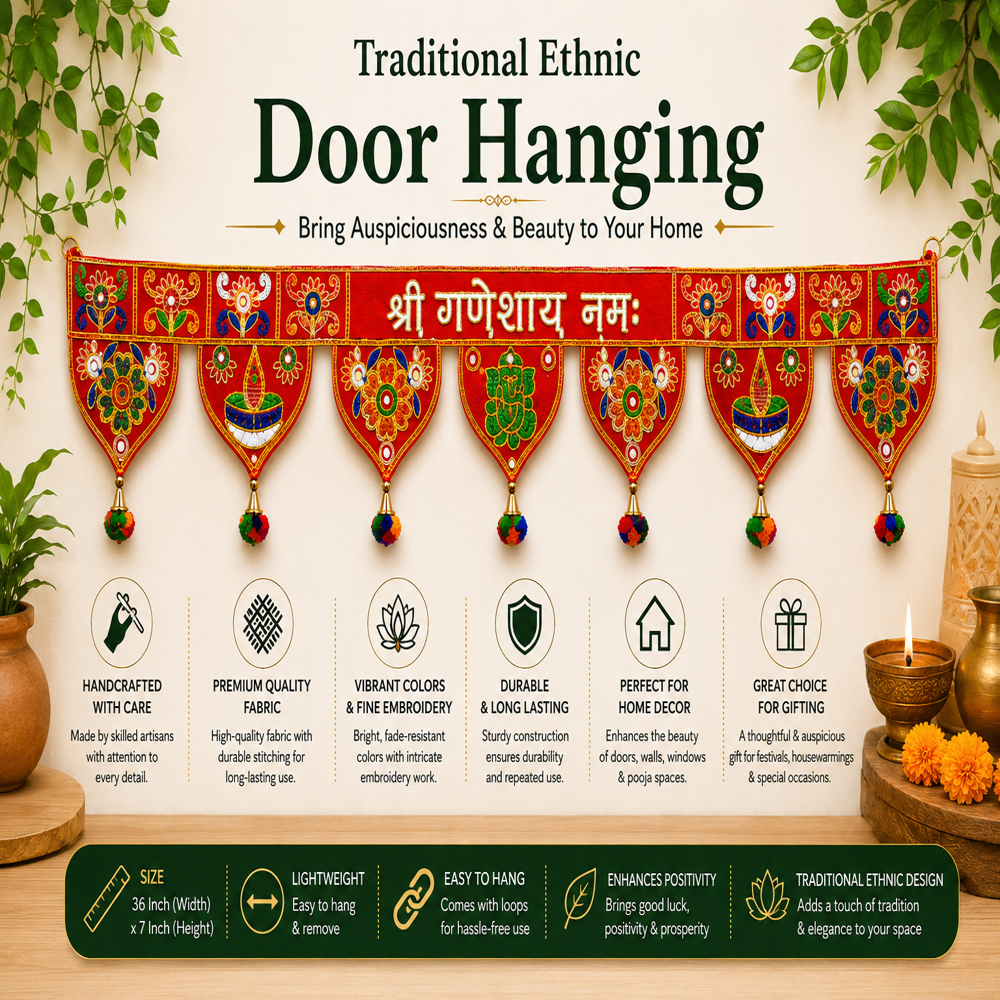 KRISHNA HANDLOOM Premium Decorative Temple Door Hanging M 5