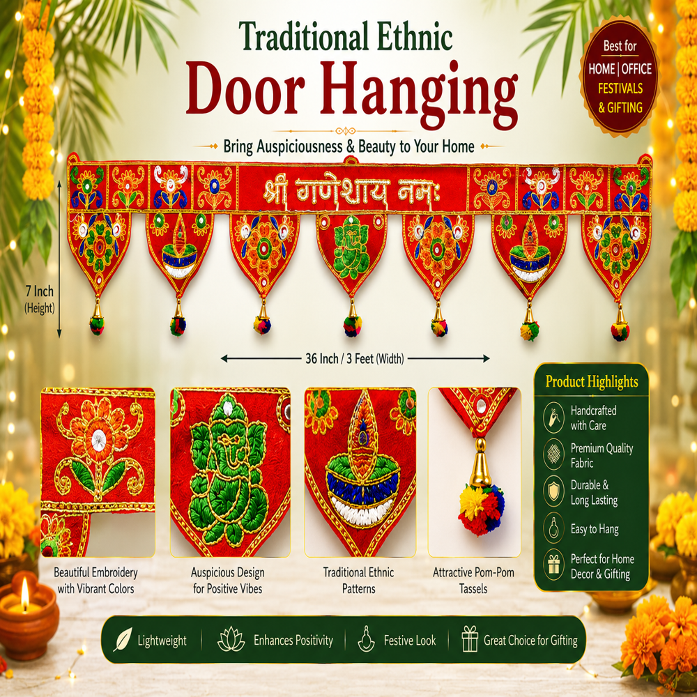 KRISHNA HANDLOOM Attractive Decorative Mandir Bandarwal  M 7