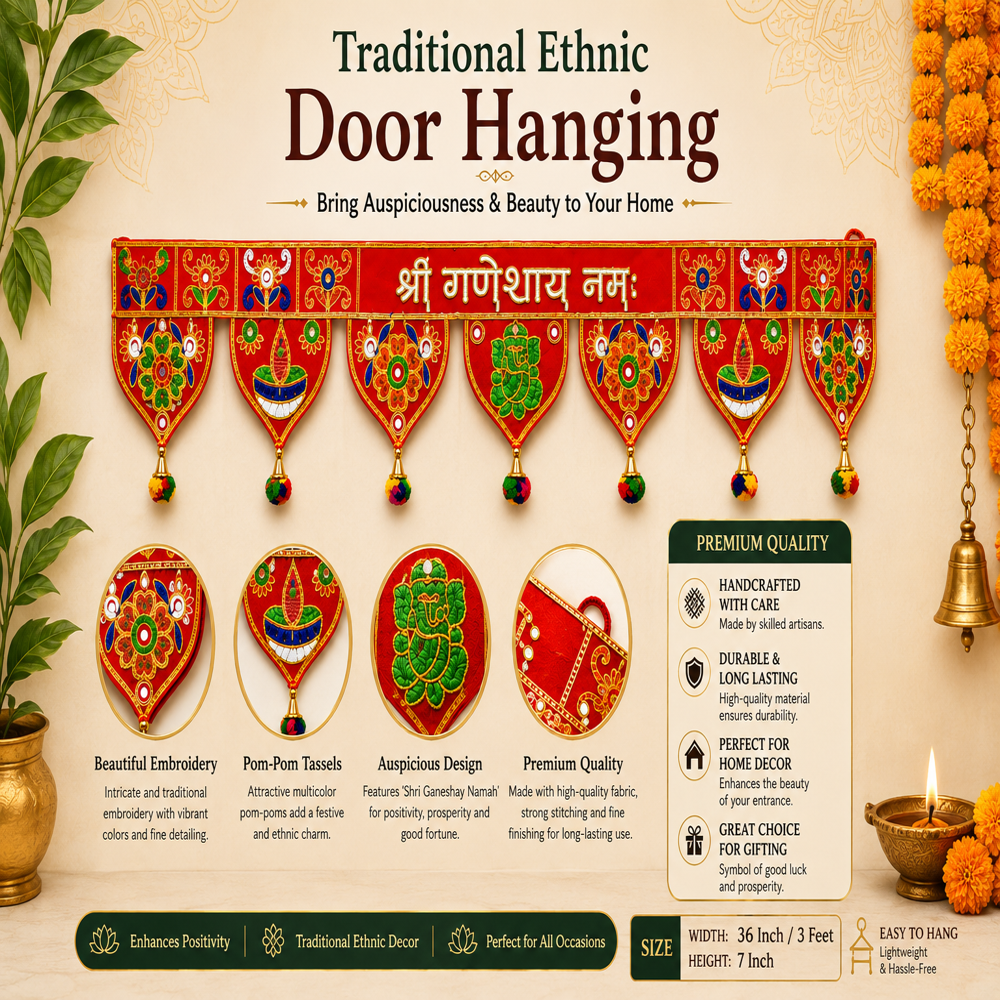 KRISHNA HANDLOOM Elegant Decorative Main Door Art M 11