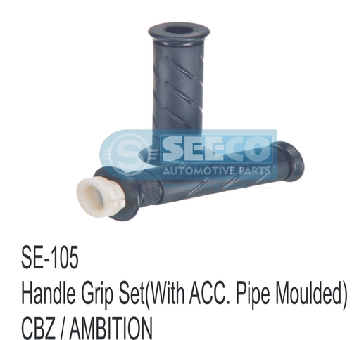 HANDLE GRIP SET - Rubber and Plastic, 10-50 Grams Weight | For Use In: Two Wheeler, Powder Coated Surface Finish
