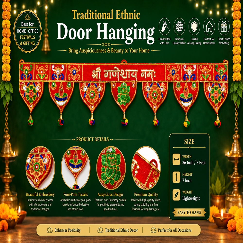 KRISHNA HANDLOOM Traditional Shubh Labh Door Toran  M 16