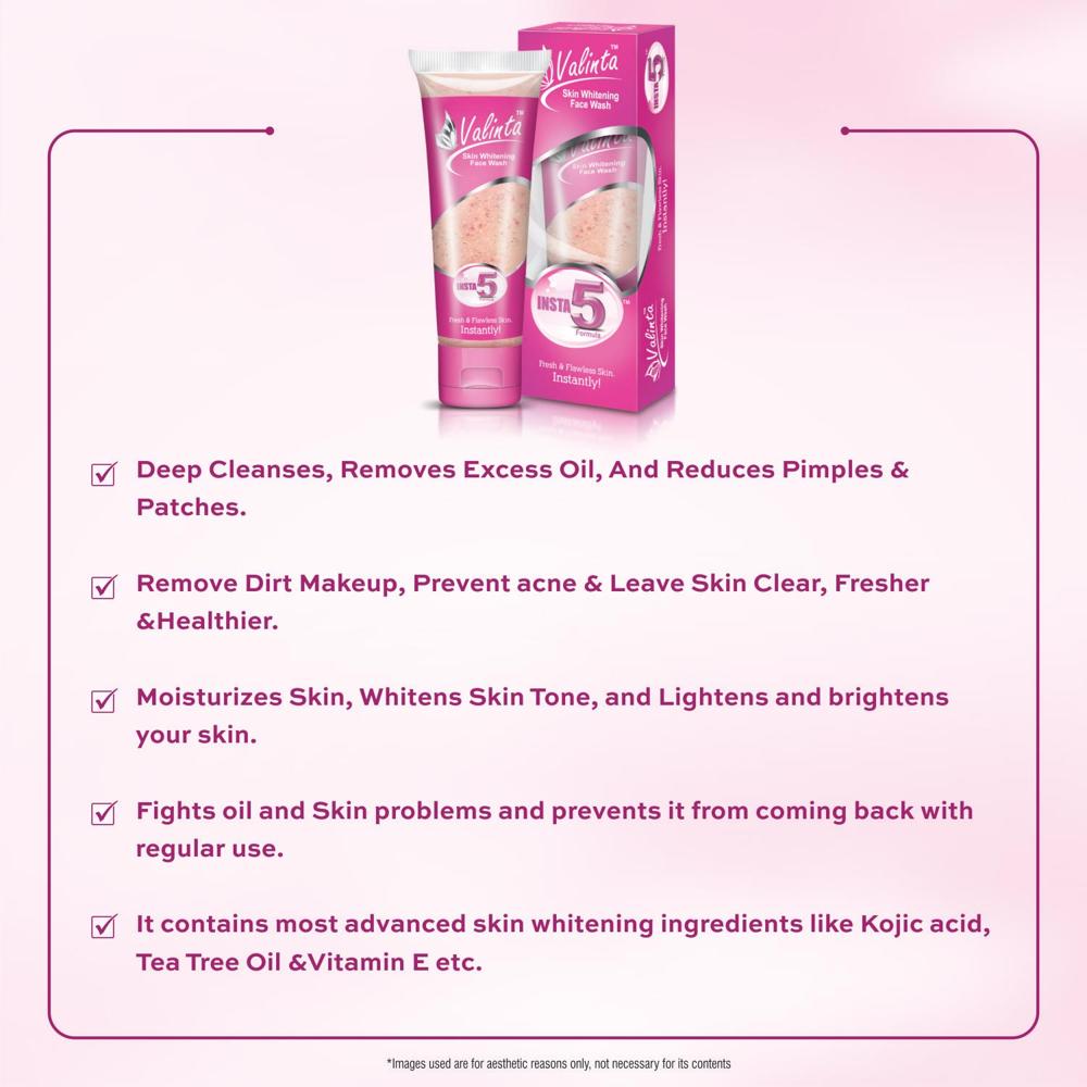 Valinta Insta5 Skin Whitening Facewash 70 G