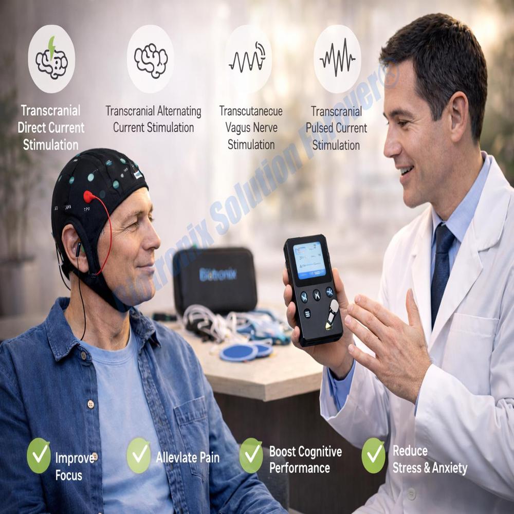 Professional Brain Stimulation Therapy Device with tDCS, tPCS, tACS and tVNS