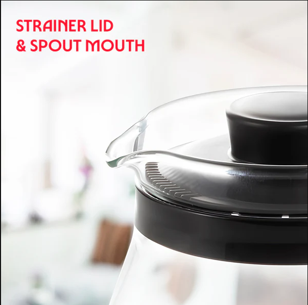 Borosil Prime Tea Set 5 N GLASS KETTLE 1L+4 VISION MUG 190ML BGFGBCOM0012