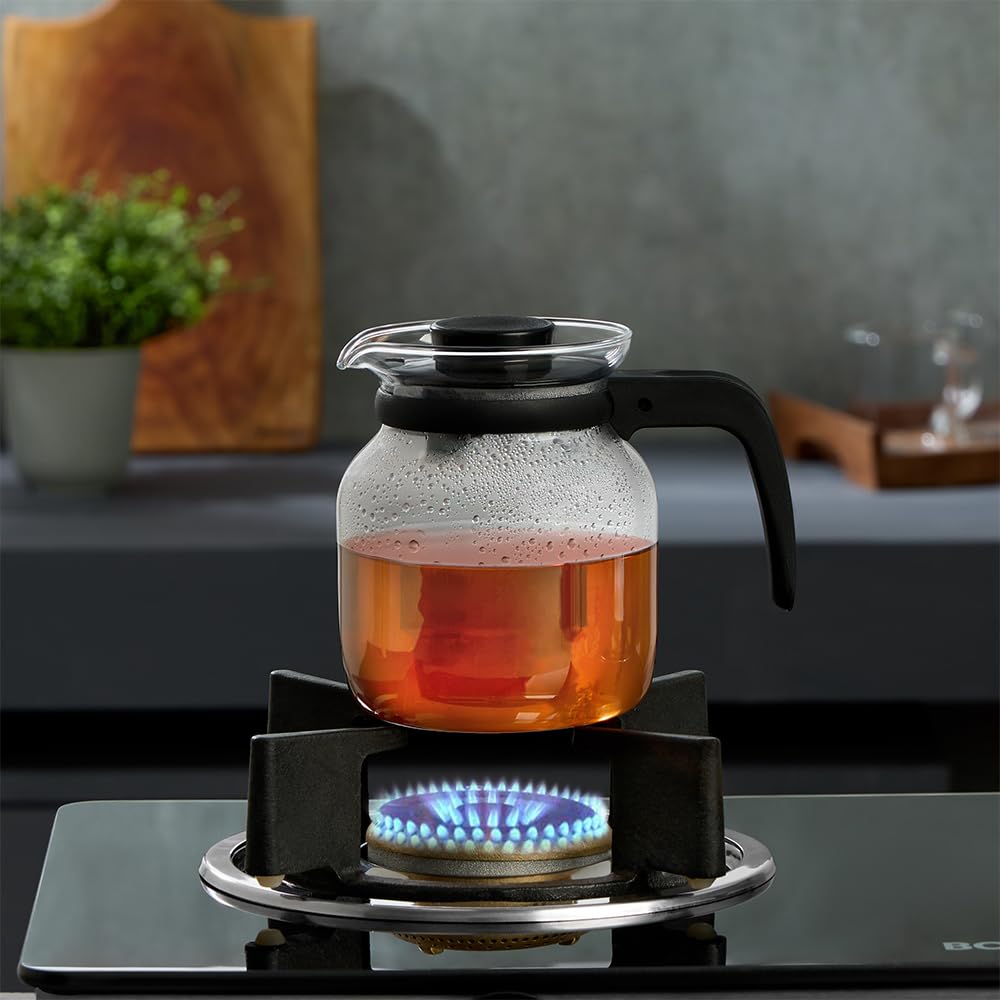 Borosil - Carafe Flame Proof Glass Kettle With Stainer, 650 ml 2 PC CLASSIC MUG  IH77TS11702