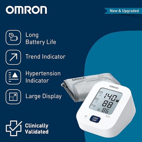Omron HEM-7181 Upper Arm Automatic Blood Pressure Monitor with Long Battery Life and Hypertension Indicator