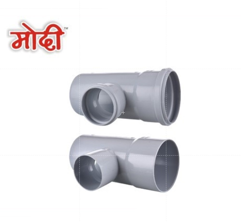 Pvc Reducer Tee - Pvc Material, 110 X 75 Mm Size, Grey Color, 2-4 Mm Thickness | Female Connection For Versatile Plumbing Applications