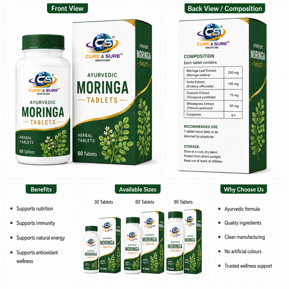 Ayurvedic Moringa Tablets Third Party - Age Group: For Adults