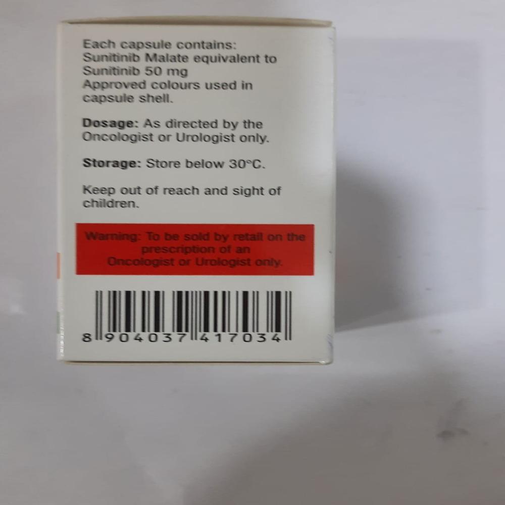 Sutinat Sunitinib 50mg Capsule, Cancer Treatment Medicine