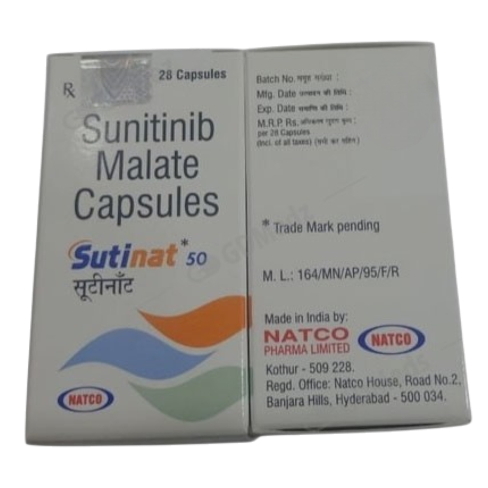 Sutinat Sunitinib 50mg Capsule, Cancer Treatment Medicine