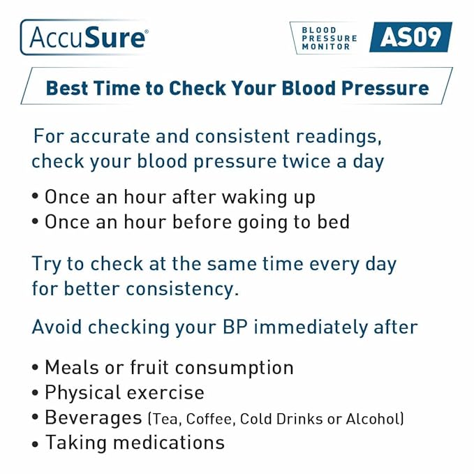 AccuSure AS9 Fully Automatic Digital Blood Pressure Monitor With Large Display, Most Advance Technology & Accurate Measurement 
