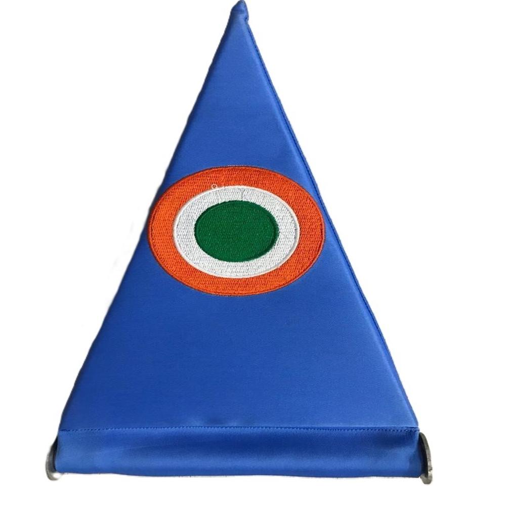 Air Force Car Flag - Polyester Fabric 9x6 Inches Sky Blue, Embroidered Tricolor Roundel, Metal Pole Clip-on Base