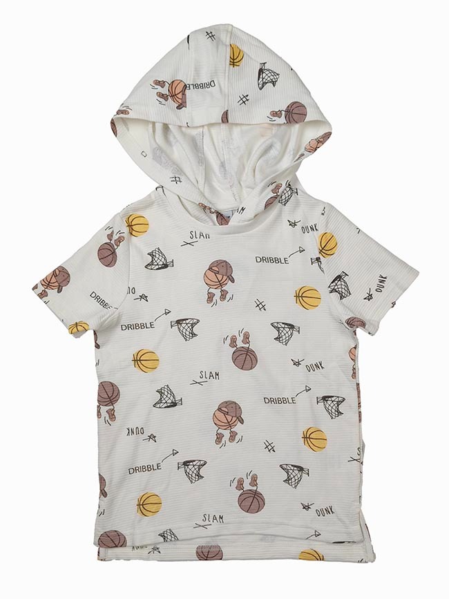 B16639 | FAME FOREVER Boys Drop Needle Hooded T-Shirt