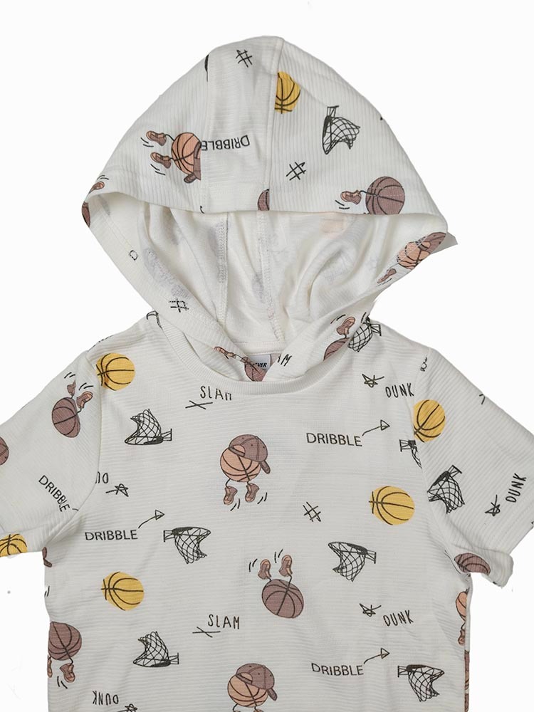 B16639 | FAME FOREVER Boys Drop Needle Hooded T-Shirt