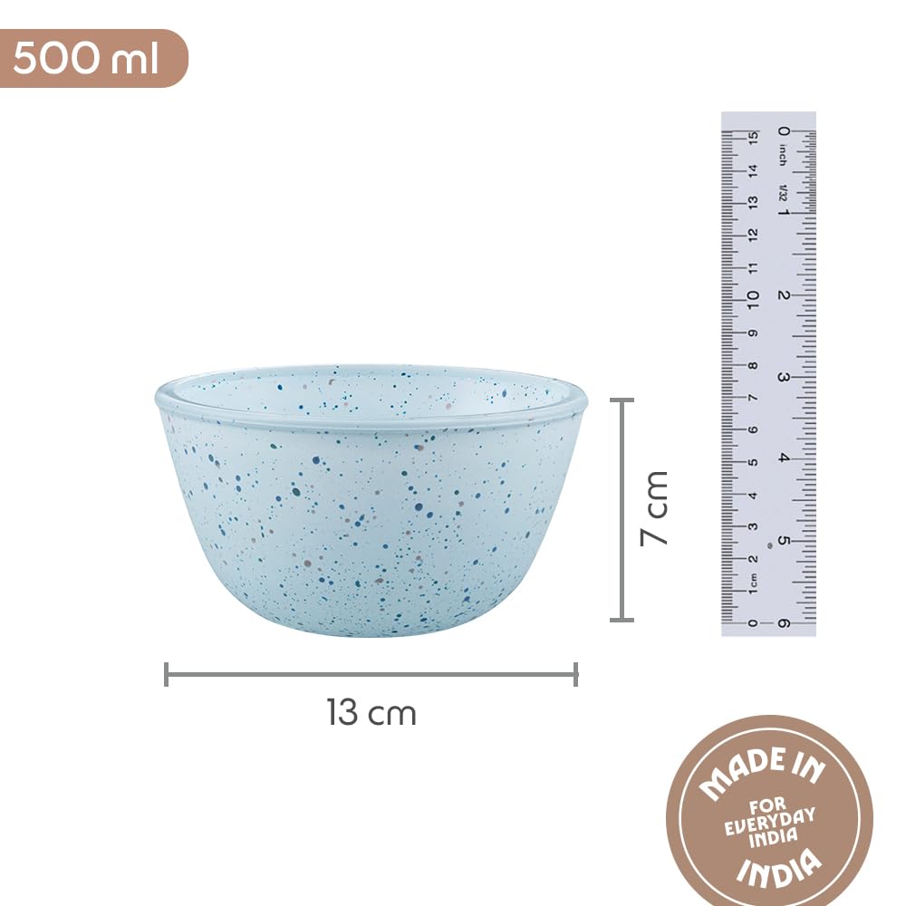 Borosil 500ml Serving & Mixing Bowl | Made in India Borosilicate Glass Bowl for Kitchen & Dinning | Bowl for Mixing Dough, Salad, Batter | Microwave & Dishwasher Safe  BGFGBBWL0099