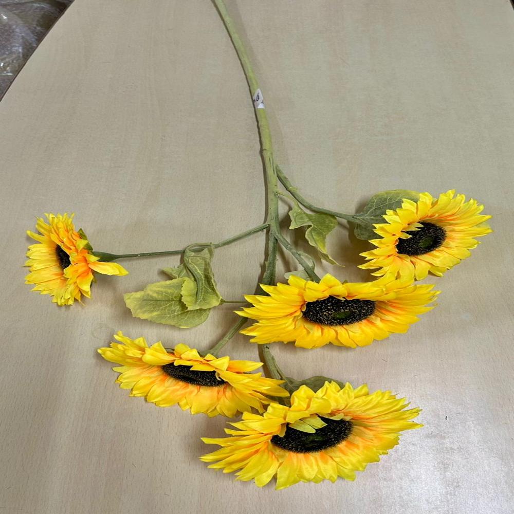 Artificial 5 Sunflower Stick - Dimension (L*W*H): 4 Foot (Ft)