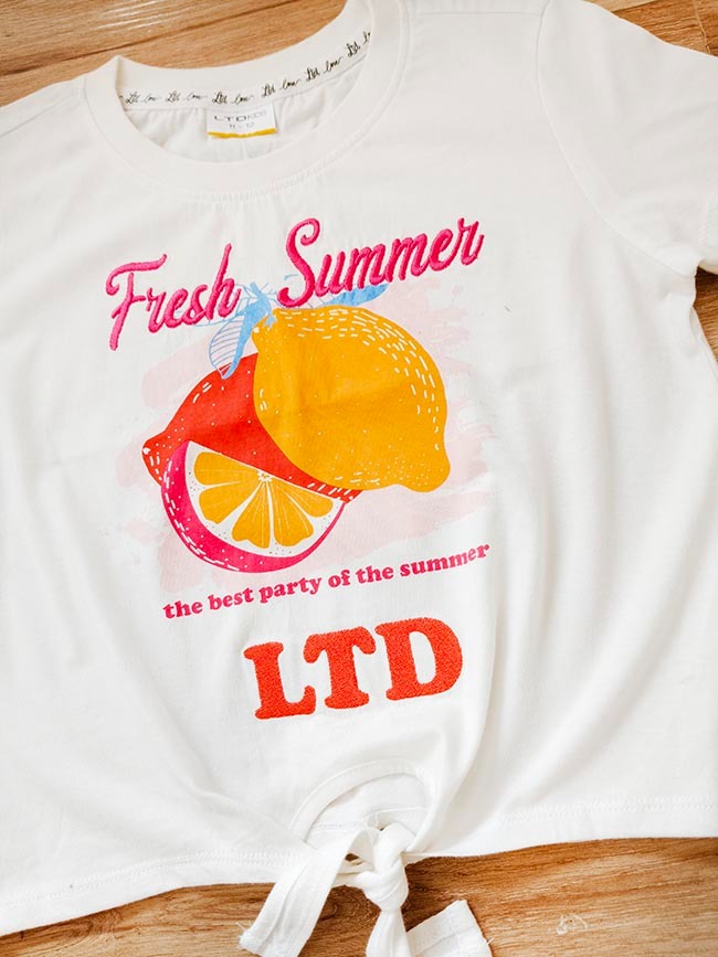 G22254 | LTD Girls Boxy Fit Top With Tie Feature