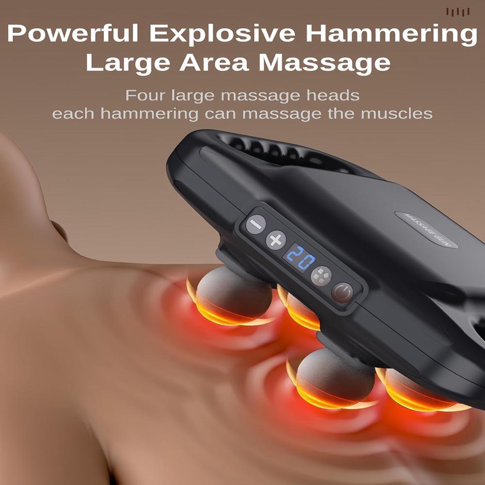 4-Head Manual Back Massager for Muscle Pain Relief & Relaxation